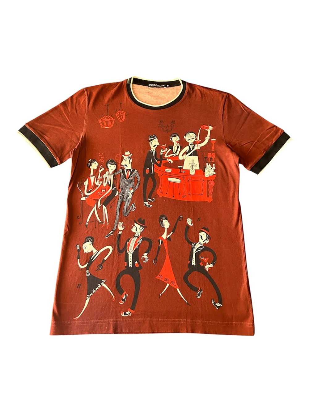 Dolce & Gabbana Red Graphic Crewneck T-Shirt